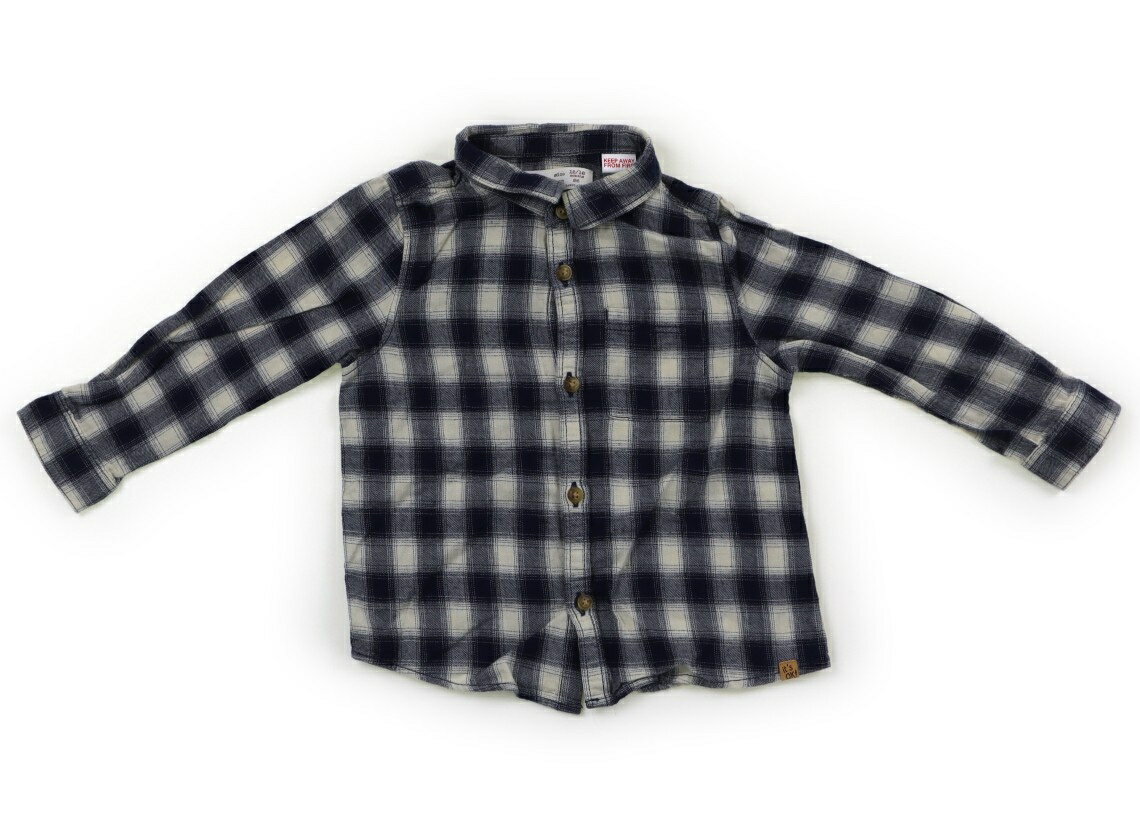 ザラ ZARA シャツ・ブラウス 80 男の子 ネイビー、オフホワイト 子供服 ベビー服 キッズ アウトレット ユーズド 【中古】キッズ・ベビー・マタニティ