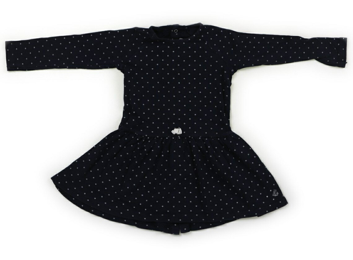 プチバトー PETIT BATEAU ワンピース 80 女の子 ネイビー・ドット 子供服 ベビー服 キッズ アウトレット ユーズド 【中古】キッズ・ベビー・マタニティ