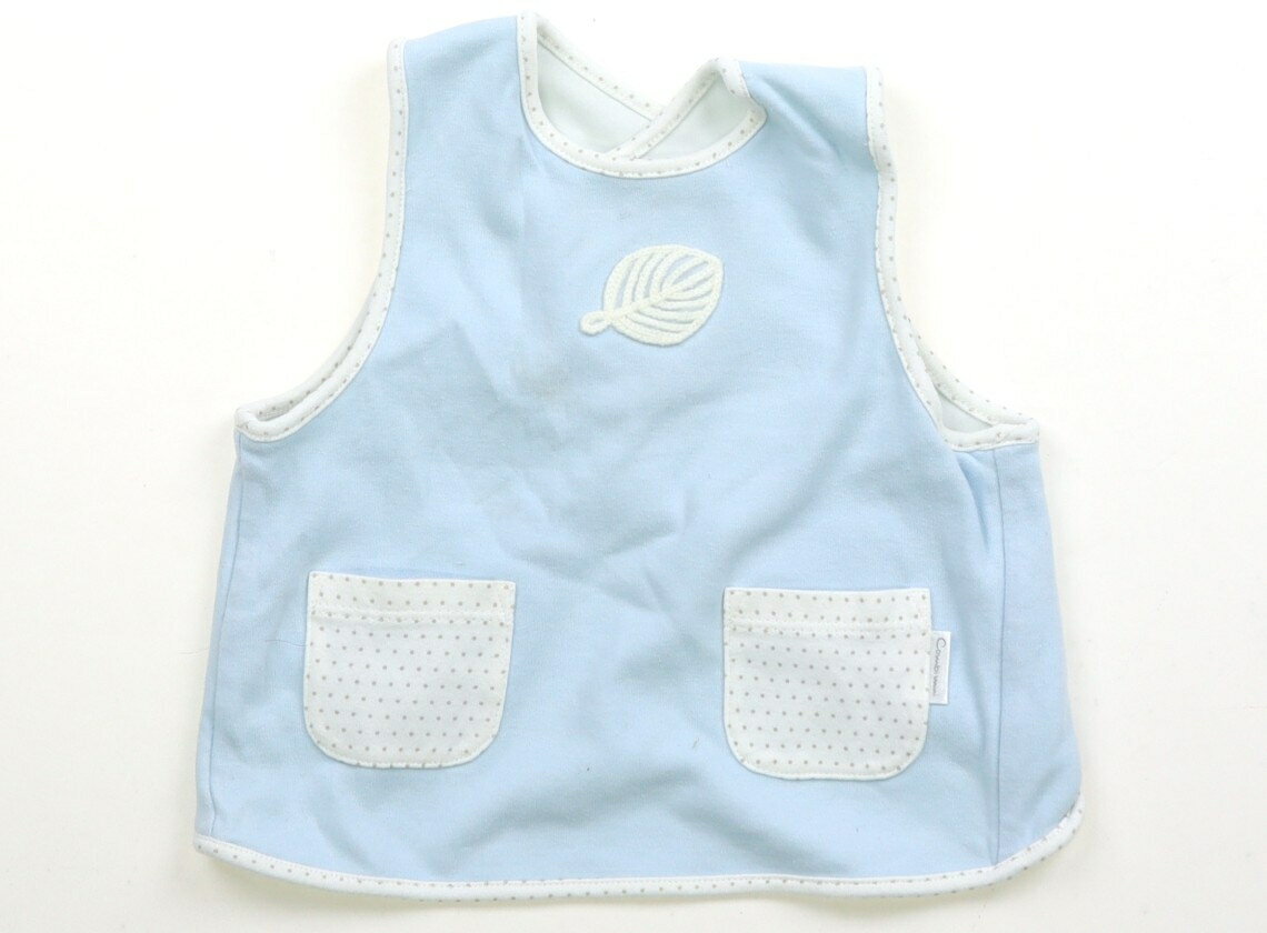 コンビミニ Combimini スタイ・お食事用エプロン 80 水色、白 子供服 ベビー服 キッズ アウトレット ユーズド 【中古】キッズ・ベビー・マタニティ