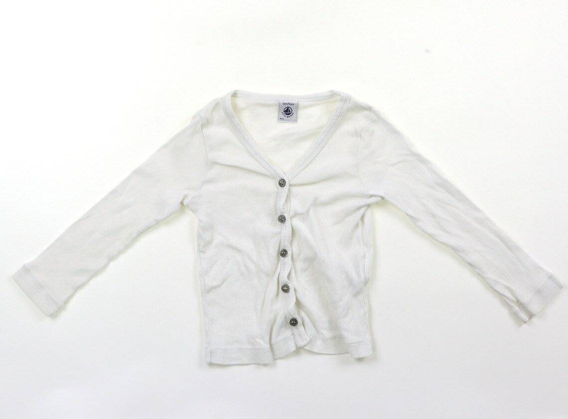 プチバトー PETIT BATEAU カーディガン 90 女の子 ホワイト 子供服 ベビー服 キッズ アウトレット ユーズド 【中古】キッズ・ベビー・マタニティ