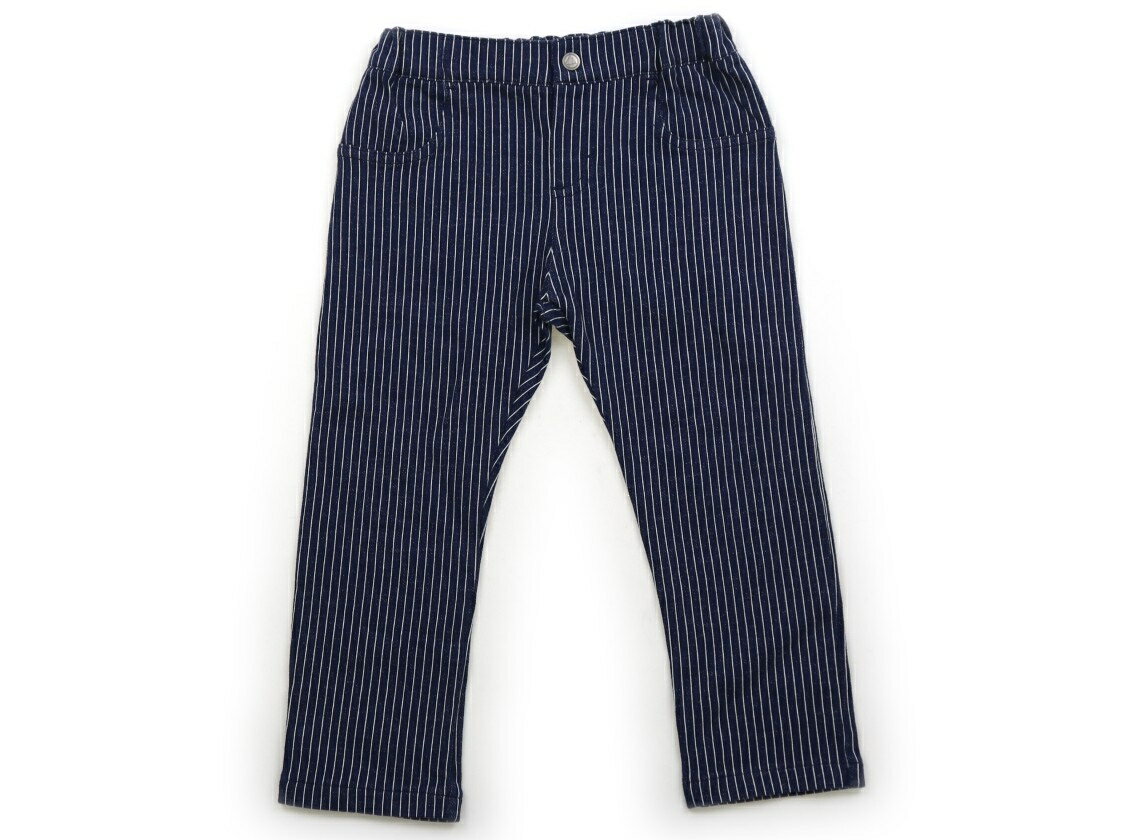 プチバトー PETIT BATEAU パンツ 80 女の子 ネイビー×ホワイトストライプ 子供服 ベビー服 キッズ アウトレット ユーズド 【中古】キッズ・ベビー・マタニティ