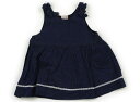 プティマイン petit main ジャンパースカート 80 女の子 インディゴ・リボン・レース 子供服 ベビー服 キッズ アウトレット ユーズド 【中古】キッズ・ベビー・マタニティ