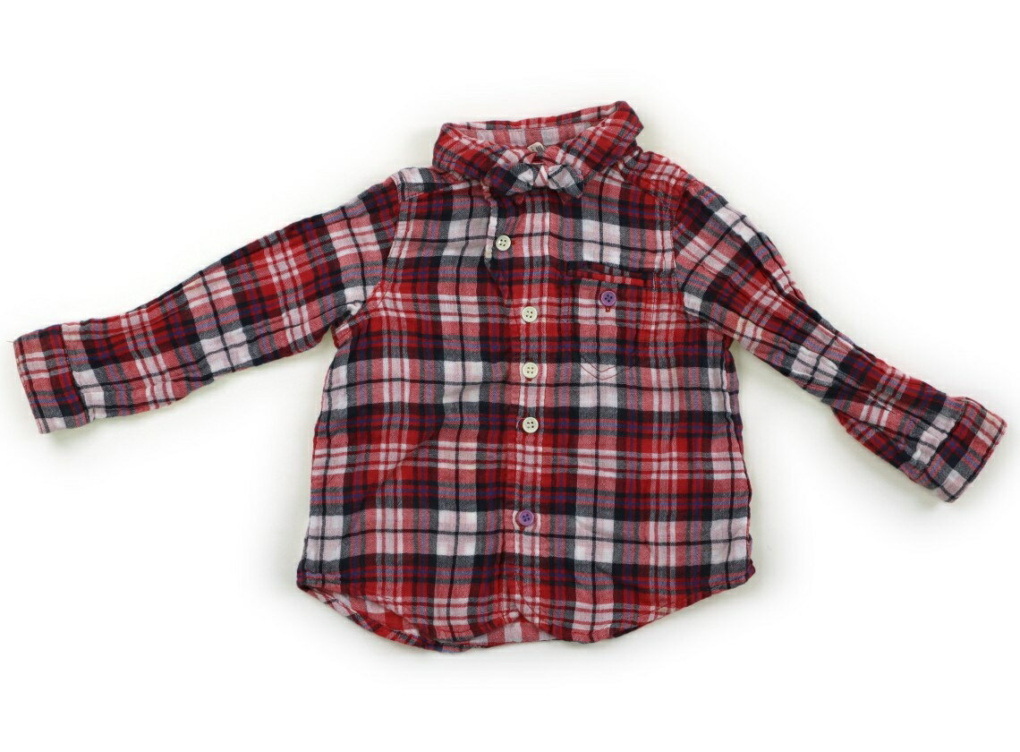 Rakuten - ラーゴム Lagom シャツ・ブラウス 90 男の子 ストロベリーレッド　ダークネイビー　チェック 子供服 ベビー服 キッズ アウトレット ユーズド 【中古】キッズ・ベビー・マタニティ