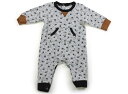 プチバトー PETIT BATEAU カバーオール 60 男の子 グレー、黒、キャメル、フクロウ柄 子供服 ベビー服 キッズ アウトレット ユーズド 【中古】キッズ・ベビー・マタニティ(4)
