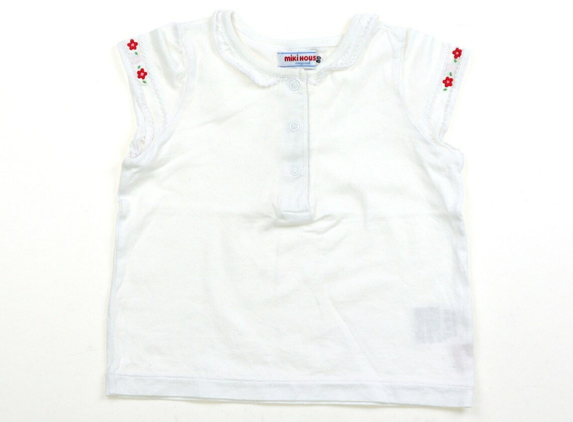 ミキハウス miki HOUSE Tシャツ・カットソー 80 女の子 ホワイト 子供服 ベビー服 キッズ アウトレット ユーズド 【中古】キッズ・ベビー・マタニティ
