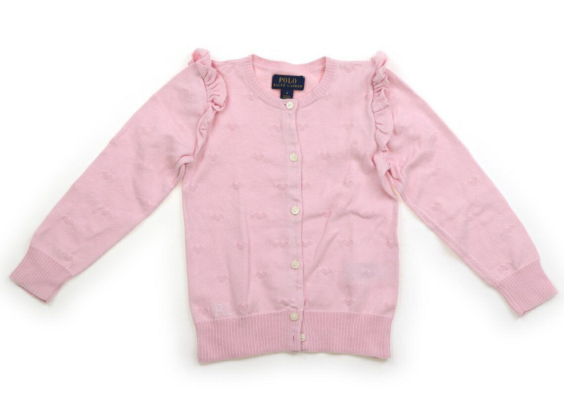 ポロラルフローレン POLO RALPH LAUREN カーディガン 110 女の子 ピンク、フリル、ハート 子供服 ベビ..