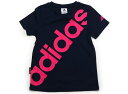 アディダス Adidas スポーツウェア・ダンスウェア 140 女の子 紺・ピンクプリント 子供服 ベビー服 キッズ アウトレット ユーズド 【中古】キッズ・ベ...