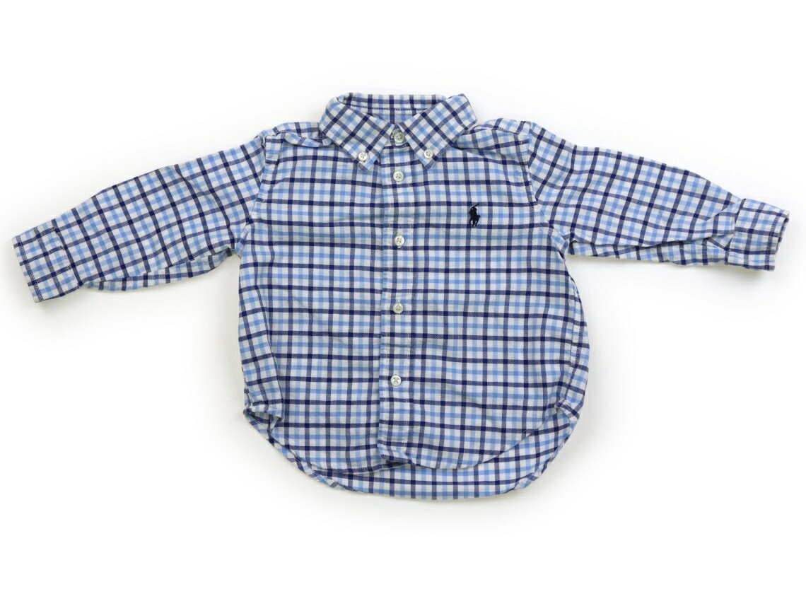 ラルフローレン Ralph Lauren シャツ・ブラウス 80 男の子 白、ブルーチェック 子供服 ベビー服 キッズ..