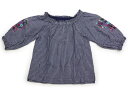 アナスイ ANNA SUI シャツ・ブラウス 140 女の子 紺・白・ストライプ・刺しゅう 子供服 ベビー服 キッズ アウトレット ユーズド 【中古】キッズ・ベ...
