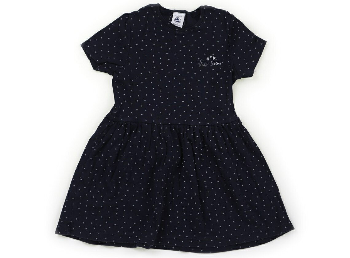 プチバトー PETIT BATEAU ワンピース 110 女の子 ネイビー、白いハート柄 子供服 ベビー服 キッズ アウトレット ユーズド 【中古】キッズ・ベビー・マタニティ