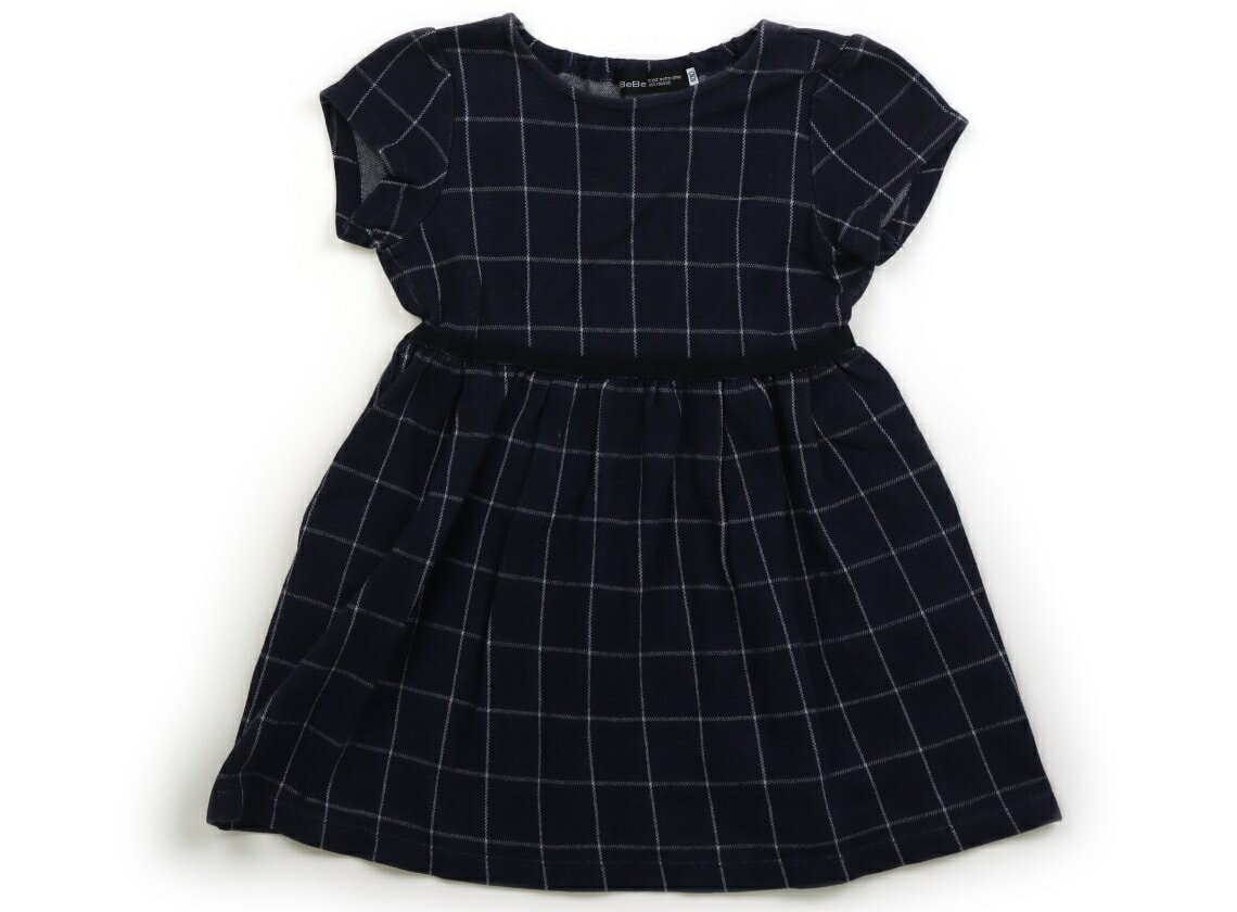 べべ BeBe ワンピース 100 女の子 ネイビー・ウィンドウペン 子供服 ベビー服 キッズ アウトレット ユーズド 【中古】キッズ・ベビー・マタニティ