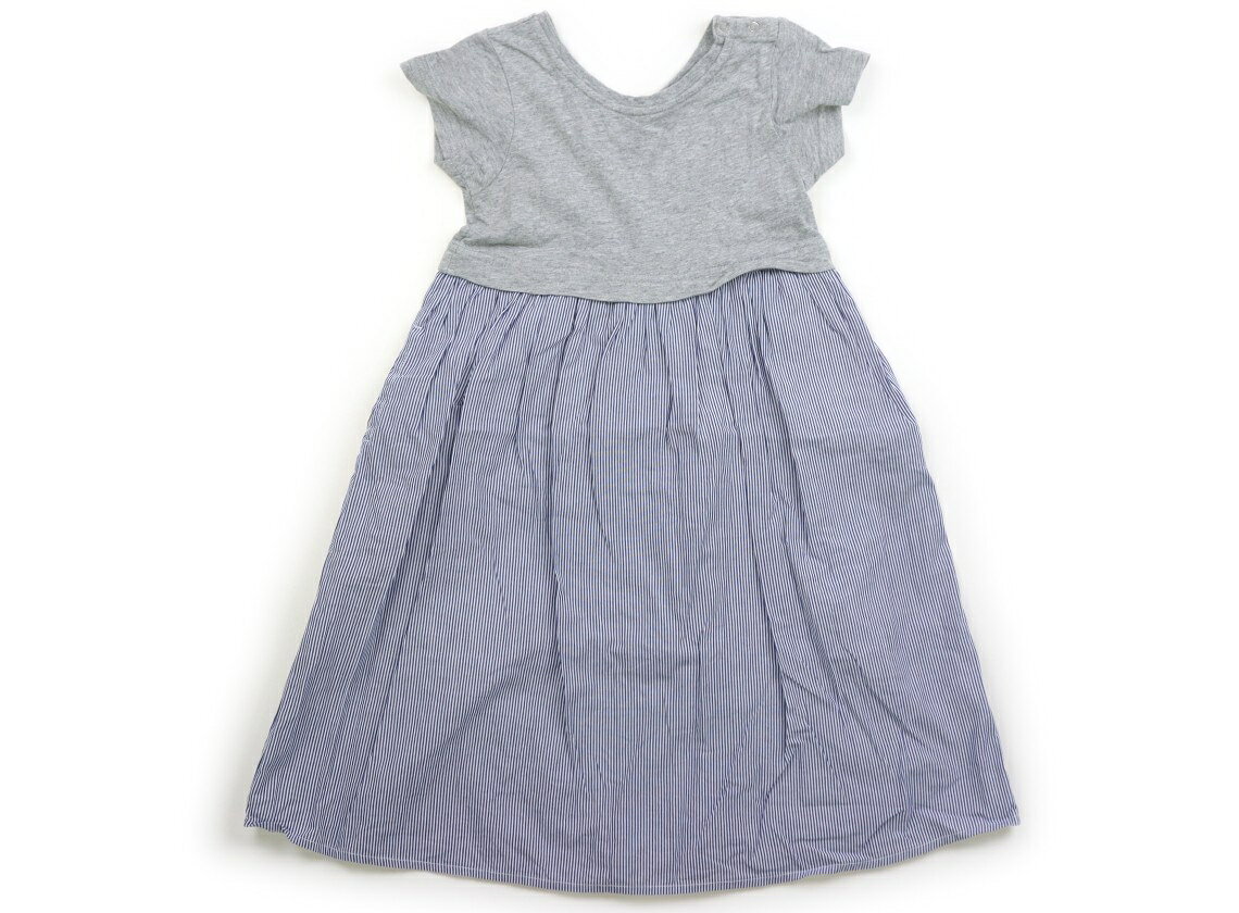 ビーミングバイビームス B:MING by BEAMS ワンピース 90 女の子 グレー、青 ストライプ 子供服 ベビー服 キッズ アウトレット ユーズド 【中古】キッズ・ベビー・マタニティ