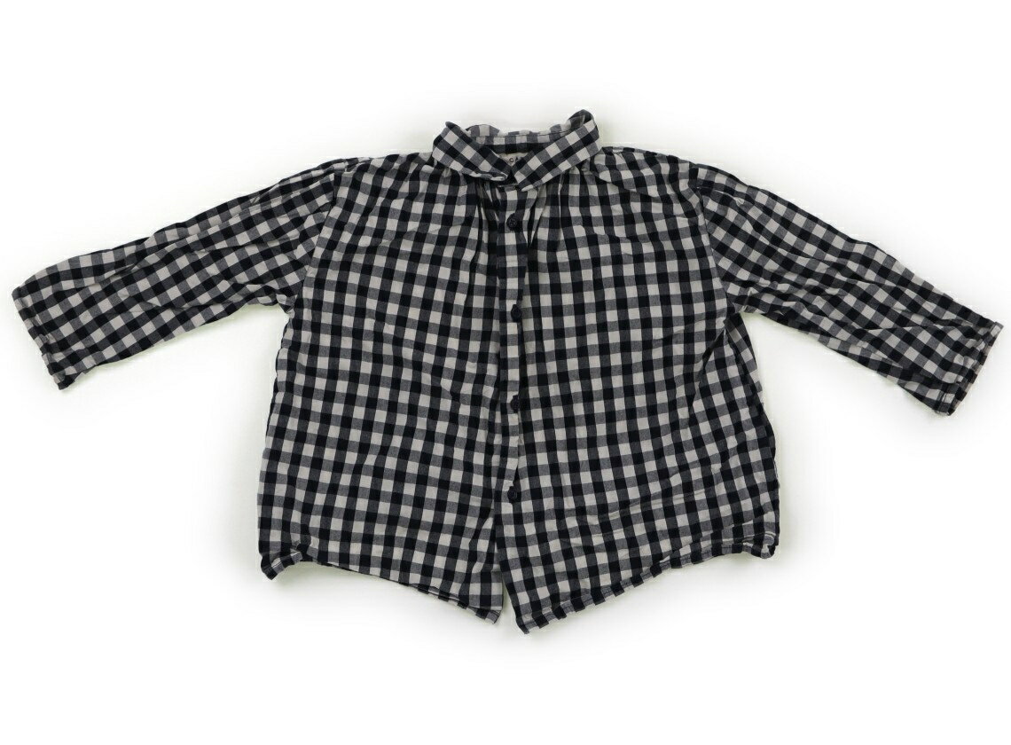 キャシャレル cacharel シャツ・ブラウス 110 男の子 ネイビー・ホワイト・チェック 子供服 ベビー服 ..