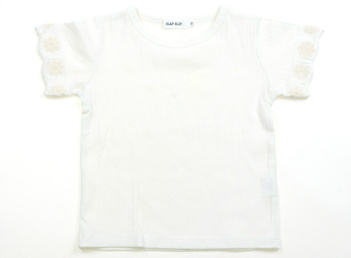 Rakuten - スラップスリップ SLAP SLIP Tシャツ・カットソー 100 女の子 白・ベージュ・花柄刺繍 子供服 ベビー服 キッズ アウトレット ユーズド 【中古】キッズ・ベビー・マタニティ