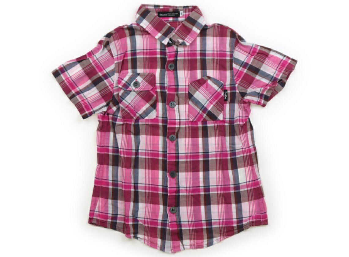 べべ BeBe シャツ・ブラウス 110 女の子 ピンク・ブルー・茶チェック 子供服 ベビー服 キッズ アウトレット ユーズド 【中古】キッズ・ベビー・マタニティ