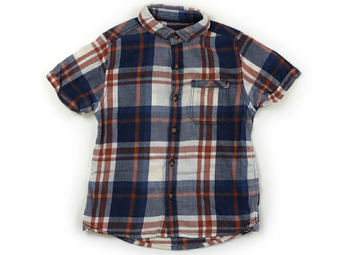 ネクスト NEXT シャツ・ブラウス 110 男の子 青、茶 、チェック 子供服 ベビー服 キッズ アウトレット ユーズド 【中古】キッズ・ベビー・マタニティ