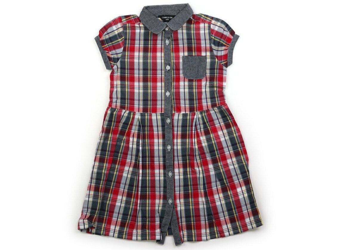 コムサイズム COMME CA ISM ワンピース 110 女の子 紺、赤、チェック 子供服 ベビー服 キッズ アウトレット ユーズド 【中古】キッズ・ベビー・マタニティ