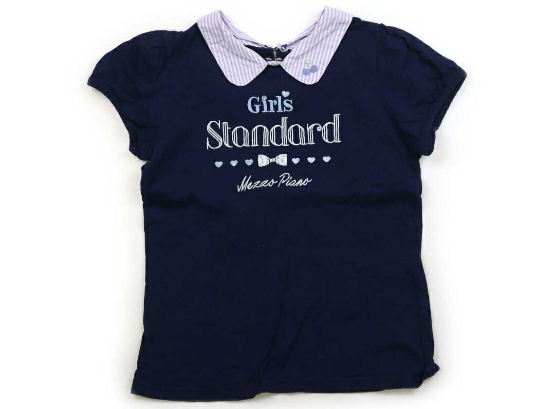 メゾピアノ mezzo piano Tシャツ・カットソー 150 女の子 ネイビー 子供服 ベビー服 キッズ アウトレット ユーズド 【中古】キッズ・ベビー・マタニティ