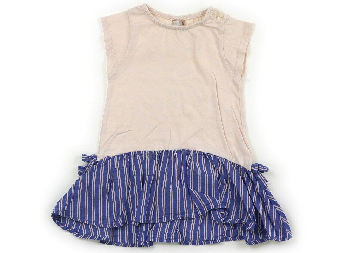 Rakuten - プティマイン petit main Tシャツ・カットソー 90 女の子 ベージュ・青白ストライプ 子供服 ベビー服 キッズ アウトレット ユーズド 【中古】キッズ・ベビー・マタニティ