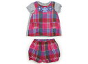 トロワラパン troislapins 上下セット 70 女の子 ピンクチェック、グレー 子供服 ベビー服 キッズ アウトレット ユーズド 【中古】キッズ・ベビー...