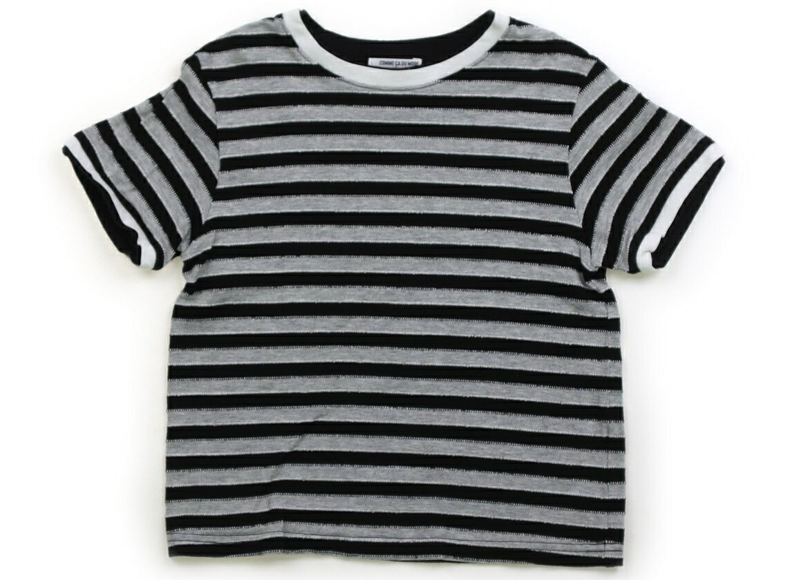 コムサフィユ COMME CA FILLE Tシャツ・カットソー 120 女の子 モノトーン・グレーボーダー 子供服 ベビー服 キッズ アウトレット ユーズド 【中古】キッズ・ベビー・マタニティ