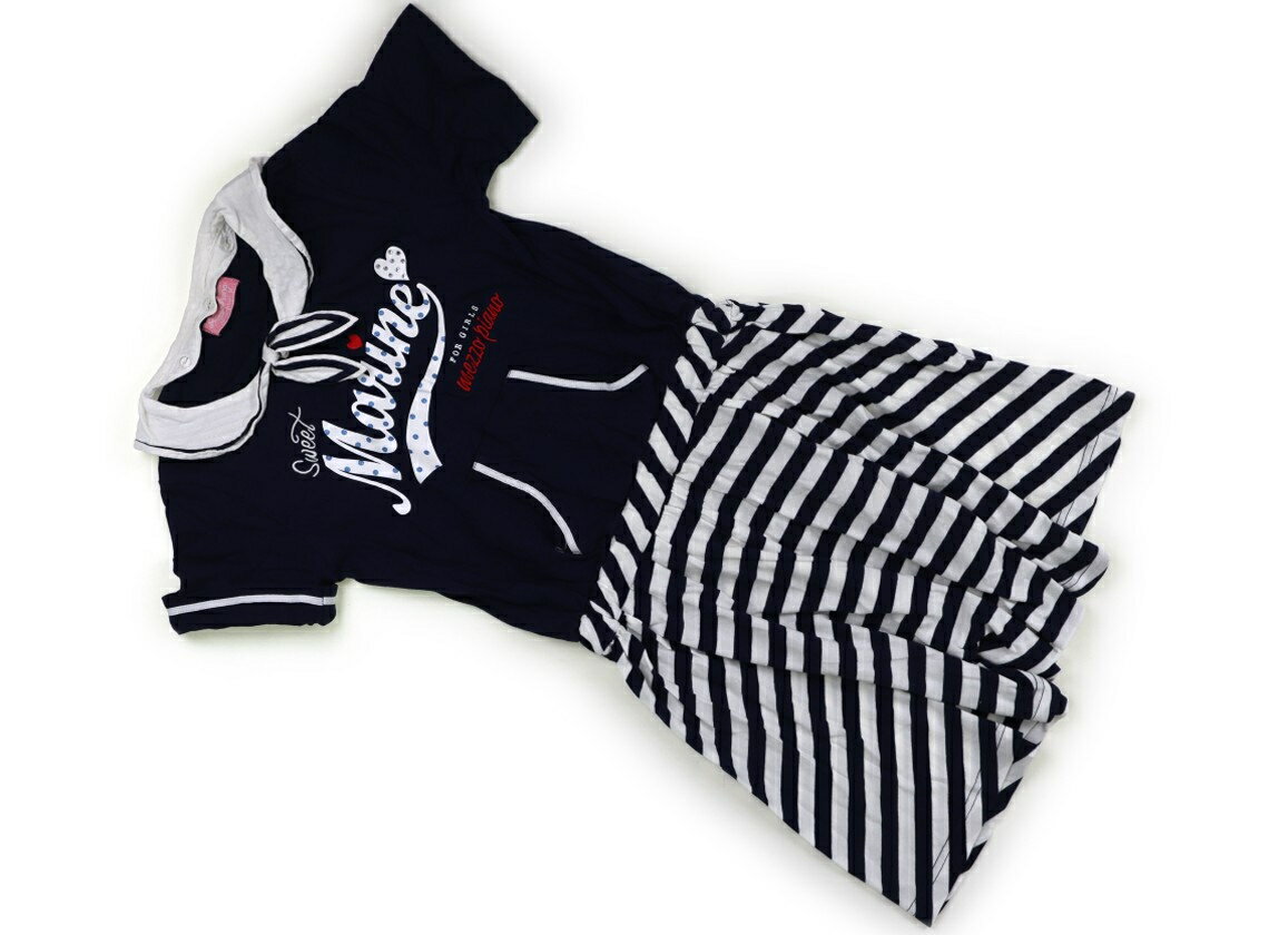 Rakuten - メゾピアノ mezzo piano ワンピース 150 女の子 ネイビー　白 子供服 ベビー服 キッズ アウトレット ユーズド 【中古】キッズ・ベビー・マタニティ