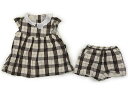 プティマイン petit main 上下セット 130 女の子 ブラウン アイボリー 白 子供服 ベビー服 キッズ アウトレット ユーズド 【中古】キッズ・ベビ...