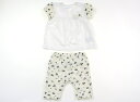 べべ BeBe 上下セット 80 女の子 アイボリー 白 花柄 子供服 ベビー服 キッズ アウトレット ユーズド 【中古】キッズ・ベビー・マタニティ