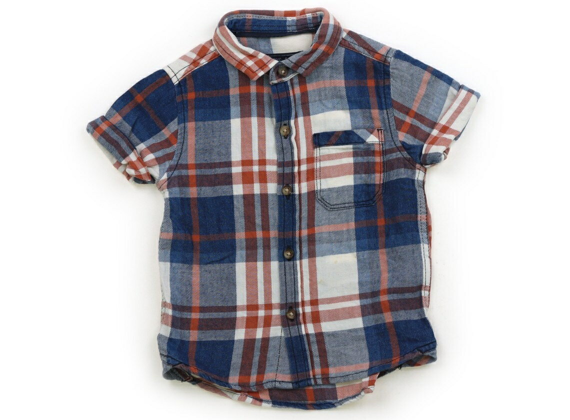 ネクスト NEXT シャツ・ブラウス 80 男の子 ブルー・オレンジ・チェック 子供服 ベビー服 キッズ アウトレット ユーズド 【中古】キッズ・ベビー・マタニティ