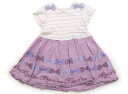 メゾピアノ mezzo piano ワンピース 100 女の子 白・ラベンダー・ボーダー 子供服 ベビー服 キッズ アウトレット ユーズド 【中古】キッズ・ベビー・マタニティ(4)