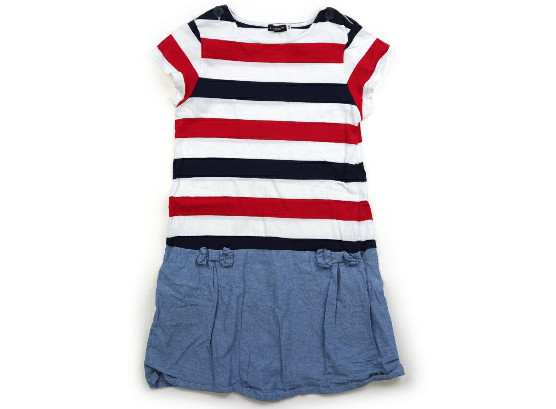 Rakuten - べべ BeBe ワンピース 150 女の子 トリコロールカラー・ブルー 子供服 ベビー服 キッズ アウトレット ユーズド 【中古】キッズ・ベビー・マタニティ