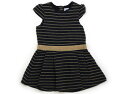 プチバトー PETIT BATEAU ワンピース 95 女の子 紺、金ラメボーダー 子供服 ベビー服 キッズ アウトレット ユーズド 【中古】キッズ・ベビー・マタニティ(4)