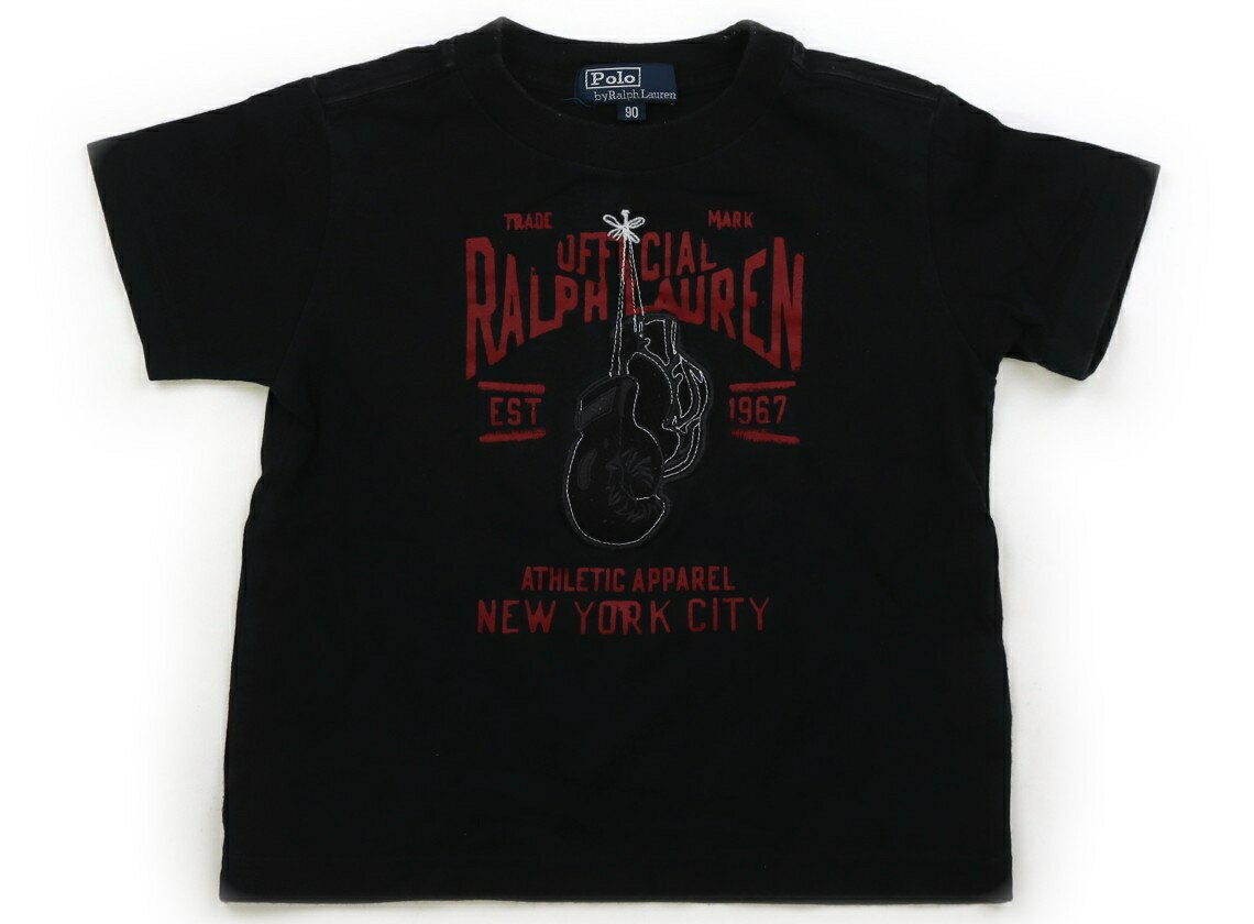 ポロラルフローレン POLO RALPH LAUREN Tシャツ・カットソー 90 男の子 黒　赤 子供服 ベビー服 キッズ アウトレット ユーズド 【中古】キッズ・ベビー・マタニティ