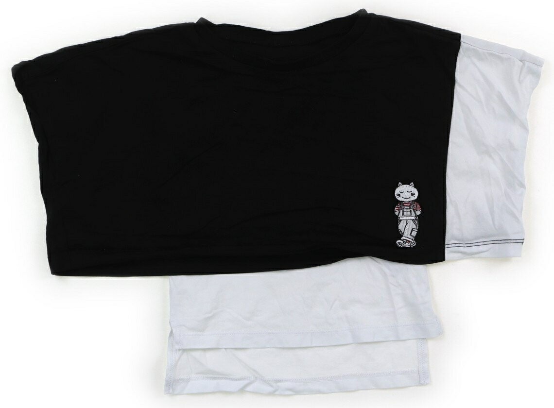 コムサフォセット COMME CA FOSSETTE Tシャツ・カットソー 80 女の子 黒　白　ねこ 子供服 ベビー服 キッズ アウトレット ユーズド 【中古】キッズ・ベビー・マタニティ