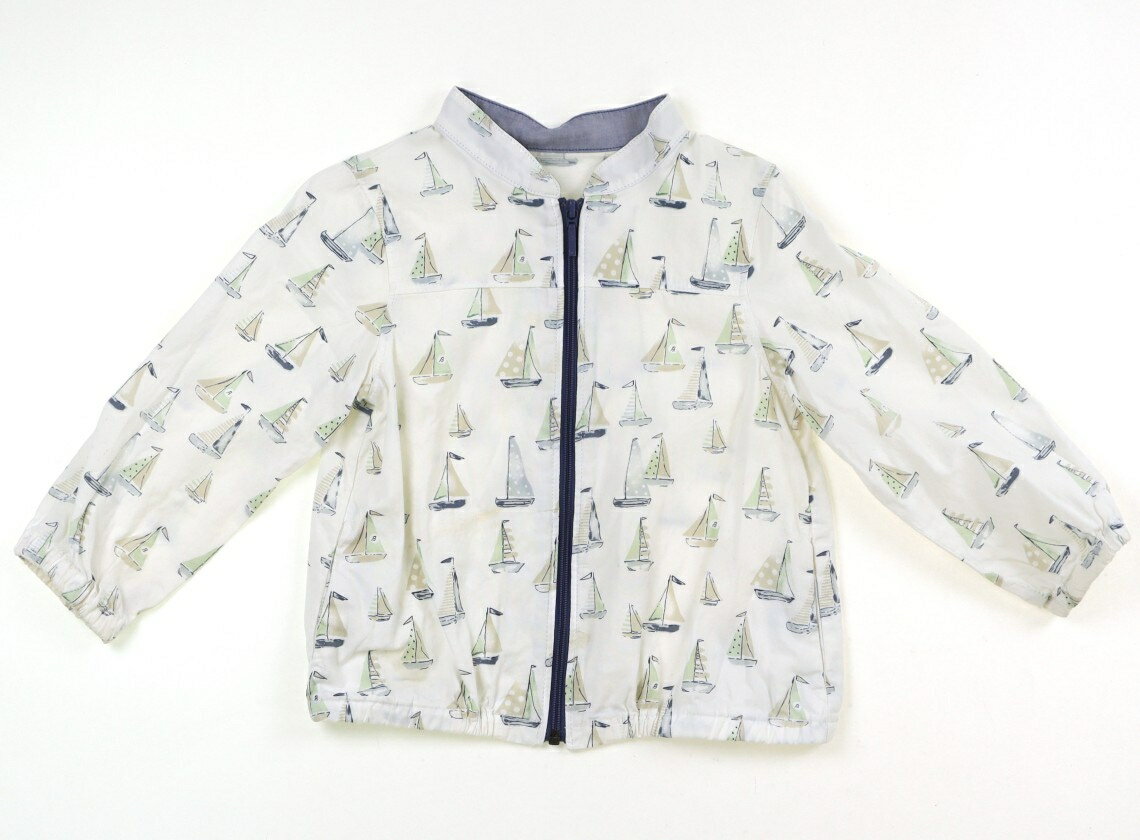 べべ BeBe ブルゾン・Gジャン 100 男の子 オフホワイト地・ヨット柄 子供服 ベビー服 キッズ アウトレ..