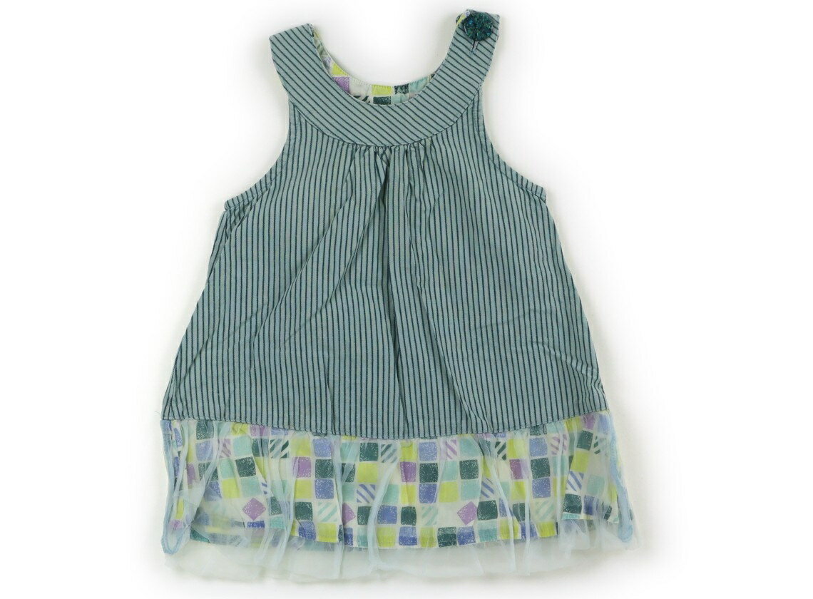 サニーランドスケープ Sunny Landscape チュニック 100 女の子 ライトグリーン・ストライプ 子供服 ベビー服 キッズ アウトレット ユーズド 【中古】キッズ・ベビー・マタニティ
