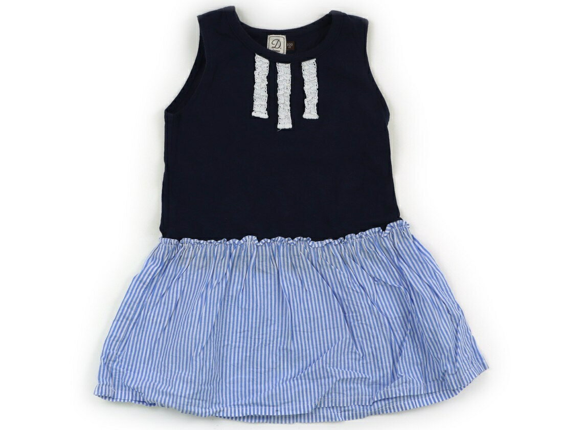 ダッドウェイ DADWAY ワンピース 100 女の子 ネイビー・ライトブルー・ストライプ 子供服 ベビー服 キッズ アウトレット ユーズド 【中古】キッズ・ベビー・マタニティ