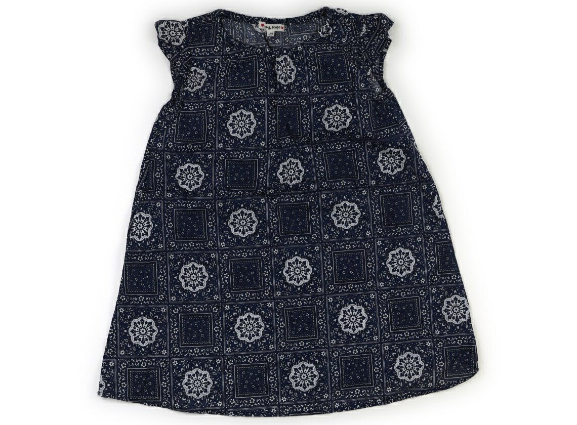 エニィファム anyFAM ワンピース 120 女の子 ネイビー、白い総柄 子供服 ベビー服 キッズ アウトレット ユーズド 【中古】キッズ・ベビー・マタニティ
