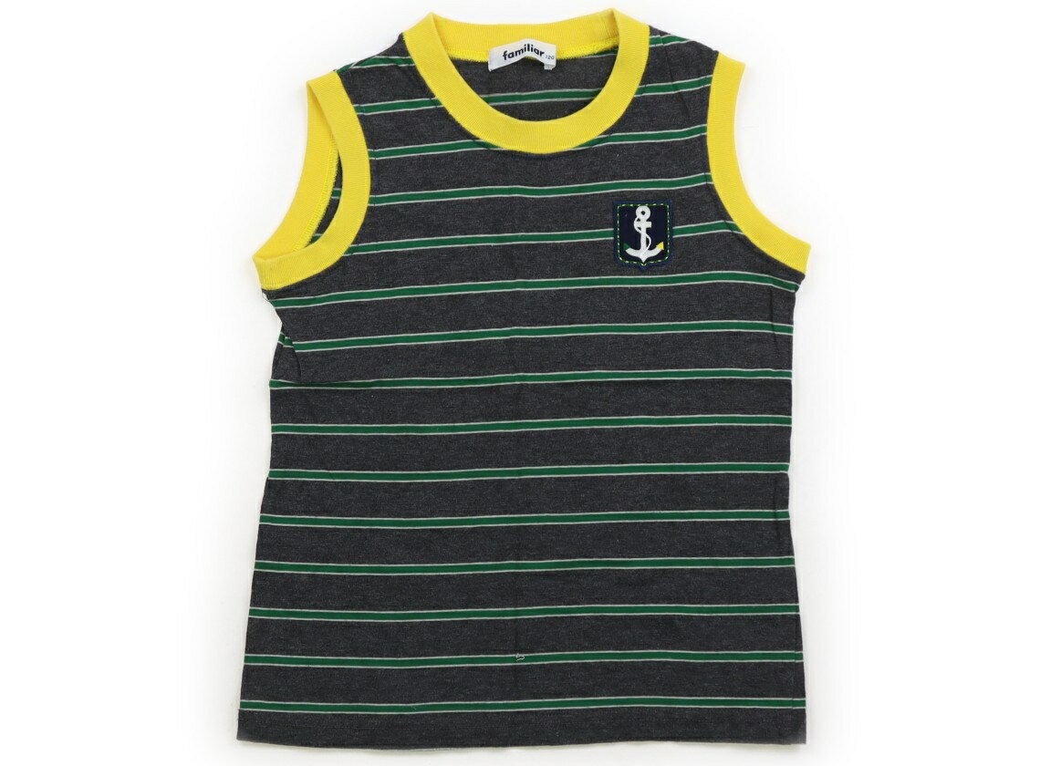 Familiar Tank Top/Camisole, Size 120, Boys, Gray/Green/Striped, Children's Clothing, Baby Clothes, Kids, Outlet, Used [Pre-owned] Kids, Baby, Maternity