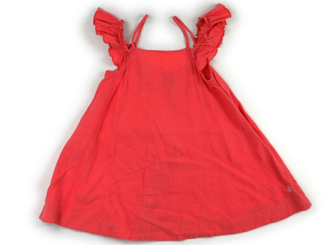 プチバトー PETIT BATEAU ジャンパースカート 110 女の子 コーラルピンク、フリル 子供服 ベビー服 キッズ アウトレット ユーズド 【中古】キッズ・ベビー・マタニティ