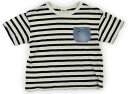 ブリーズ BREEZE Tシャツ・カットソー 130 女の子 モノトーンボーダー・ライトブルー 子供服 ベビー服 キッズ アウトレット ユーズド 【中古】キッズ・ベビー・マタニティ(4)