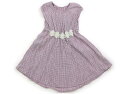 アプレレクール apres les cours ワンピース 100 女の子 紫チェック、花モチーフ 子供服 ベビー服 キッズ アウトレット ユーズド 【中古】キッズ・ベビー・マタニティ(4)