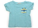 ラブ&ピース&マネー Love&Peace&Money Tシャツ・カットソー 110 男の子 水色、ボーダー 子供服 ベビー服 キッズ アウトレット ユーズド 【中古】キッズ・ベビー・マタニティ