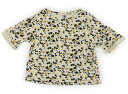 プチバトー PETIT BATEAU Tシャツ・カットソー 140 女の子 クリーム×ブラック・イエロー花柄 子供服 ベビー服 キッズ アウトレット ユーズド 【中古】キッズ・ベビー・マタニティ