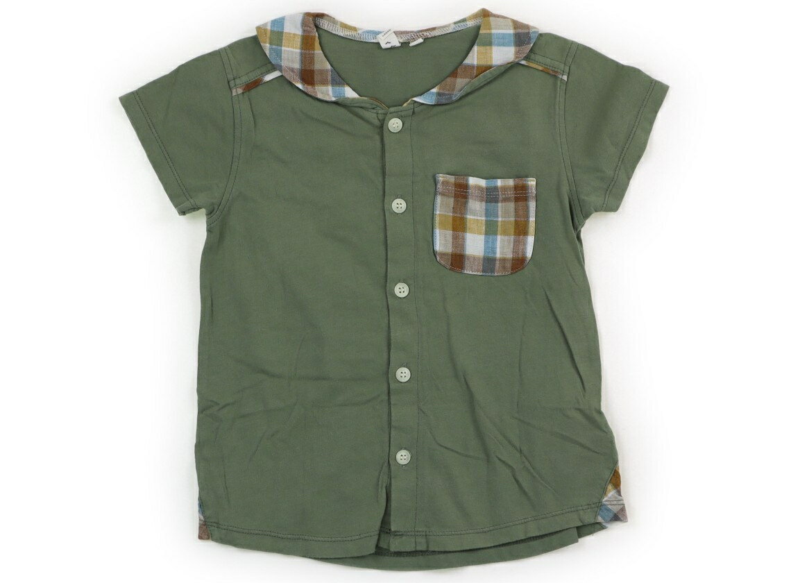 ラーゴム Lagom Tシャツ・カットソー 110 女の子 カーキ・ブラウンチェック 子供服 ベビー服 キッズ アウトレット ユーズド 【中古】キッズ・ベビー・マタニティ