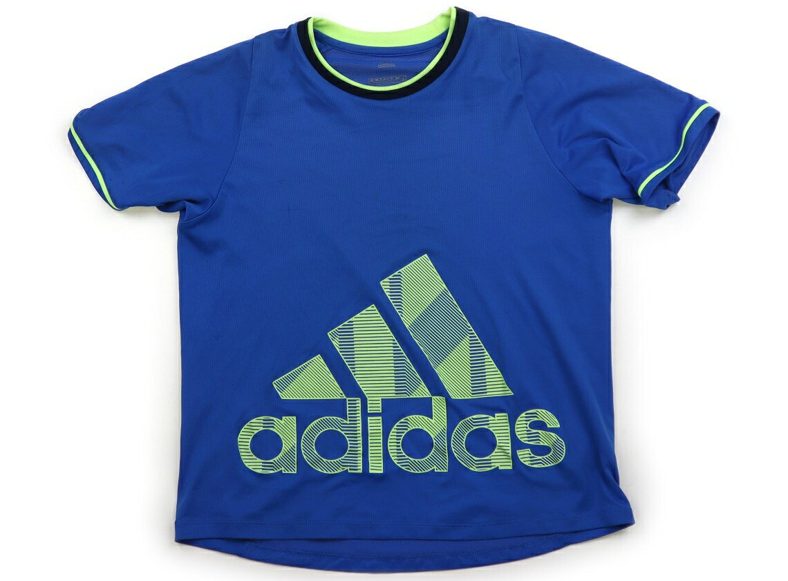 アディダス Adidas Tシャツ・カットソー 160 男の子 ブルー・グリーン 子供服 ベビー服 キッズ アウトレット ユーズド 【中古】キッズ・ベビー・マタニティ