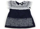 組曲 Kumikyoku Tシャツ・カットソー 110 女の子 マリンブルー・オフホワイト花柄・レース 子供服 ベビー服 キッズ アウトレット ユーズド 【中古】キッズ・ベビー・マタニティ(4)