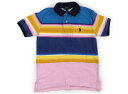 ポロラルフローレン POLO RALPH LAUREN ポロシャツ 140 男の子 ブルー・オレンジボーダー 子供服 ベビー服 キッズ アウトレット ユーズド ...