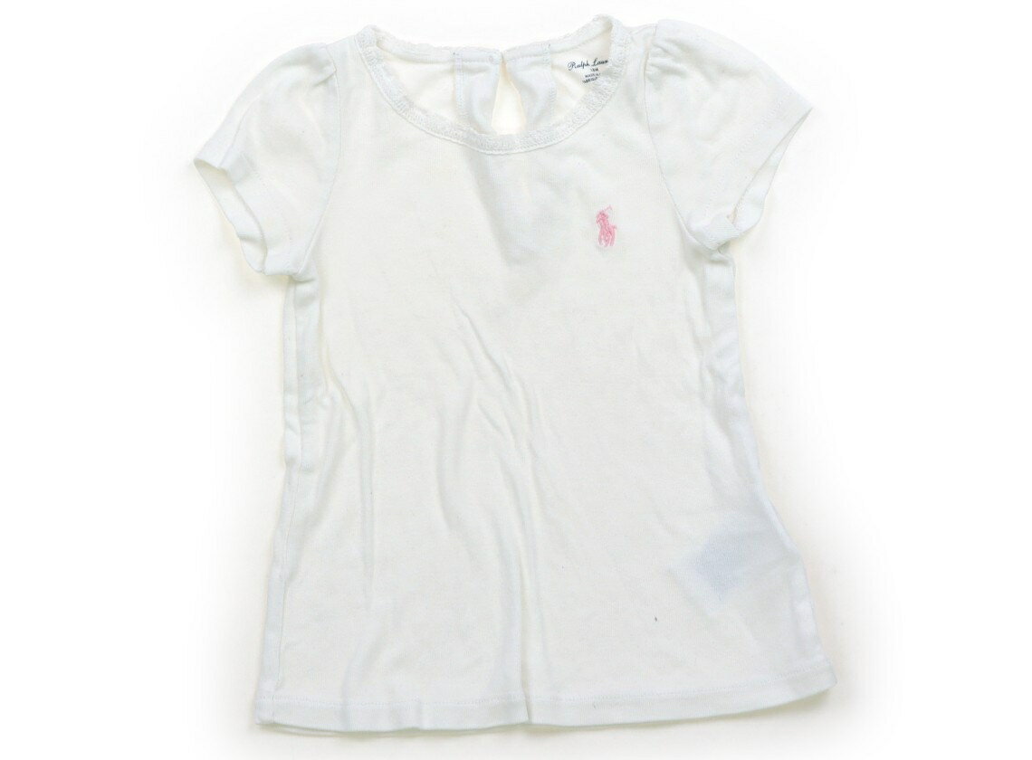 ラルフローレン Ralph Lauren Tシャツ・カットソー 80 女の子 白・ピンク刺しゅう 子供服 ベビー服 キ..