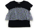 エニィファム anyFAM Tシャツ・カットソー 130 女の子 ネイビー・グレー・花柄 子供服 ベビー服 キッズ アウトレット ユーズド 【中古】キッズ・ベビー・マタニティ(4)